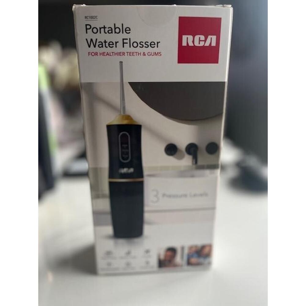 RCA Portable Water Flosser Healthier Teeth & Gum 3 Levels Rechargeable, 4 Tips